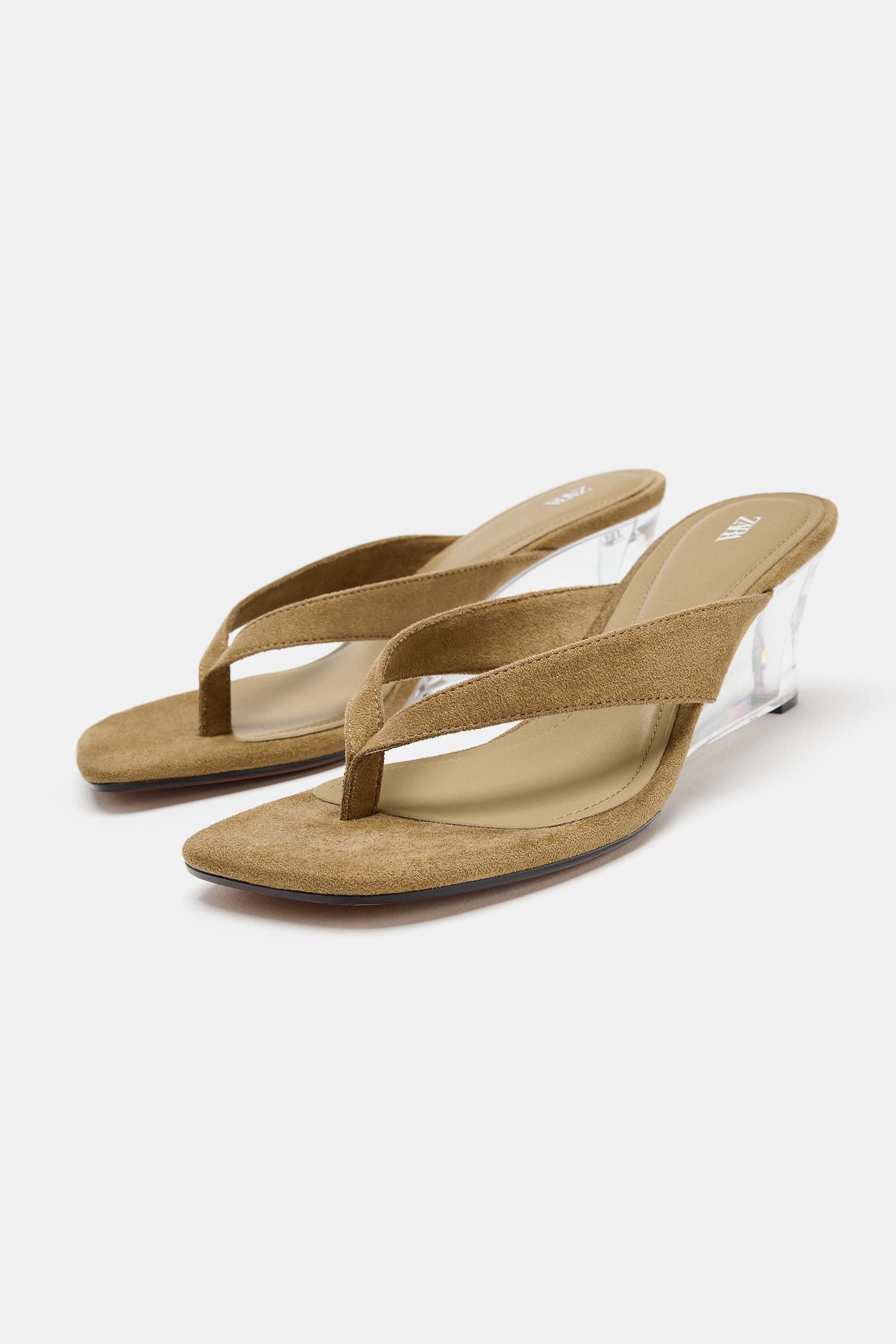 CLEAR WEDGE SANDALS